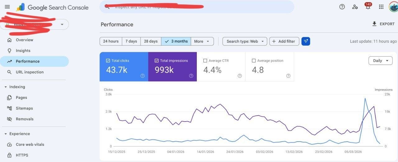 Private brand SEO performance proof with organic impressions and clicks